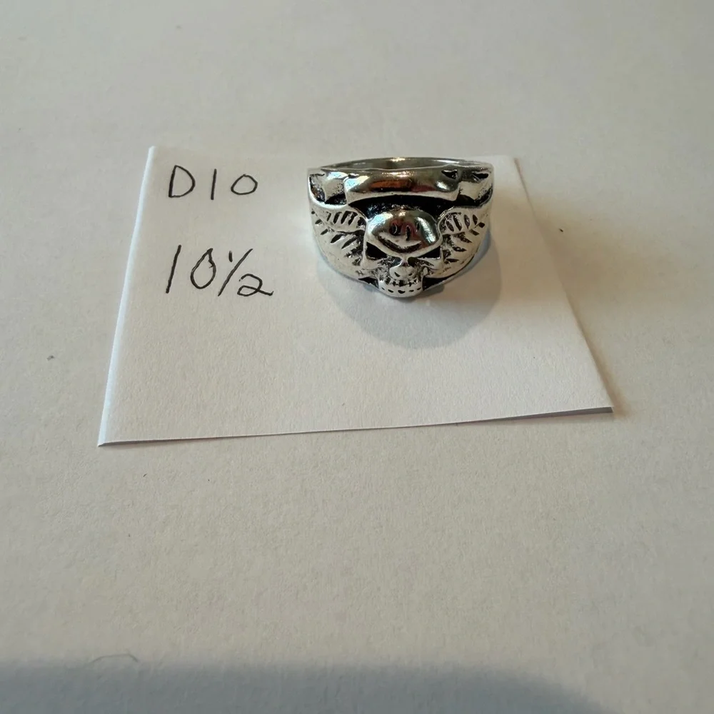 Men Stainless Steel Biker Skull Ring‎ Size 10.1/2